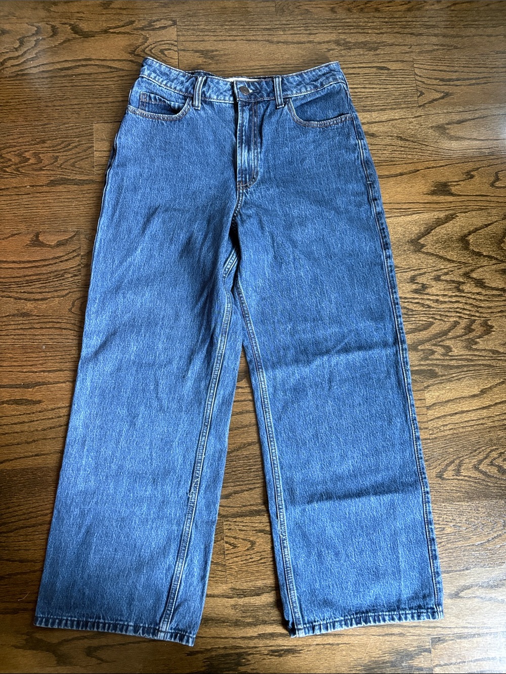 Hollister Women's Relaxed Wide-Leg Blue Jeans
